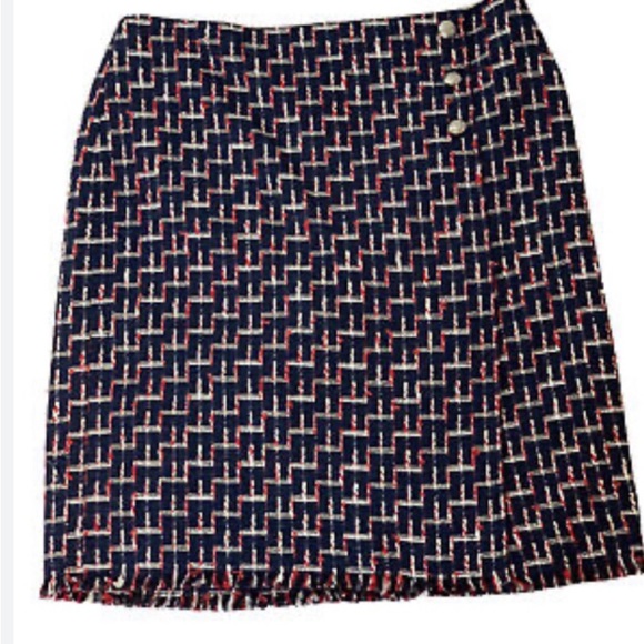 NWT Talbots Pencil Skirt Tweed Navy Red Women’s 10P - Picture 2 of 3